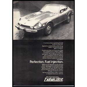 1976 Datsun 280-Z 280Z Vintage Print Ad Classic Sports Car Brick Drive Wall Art